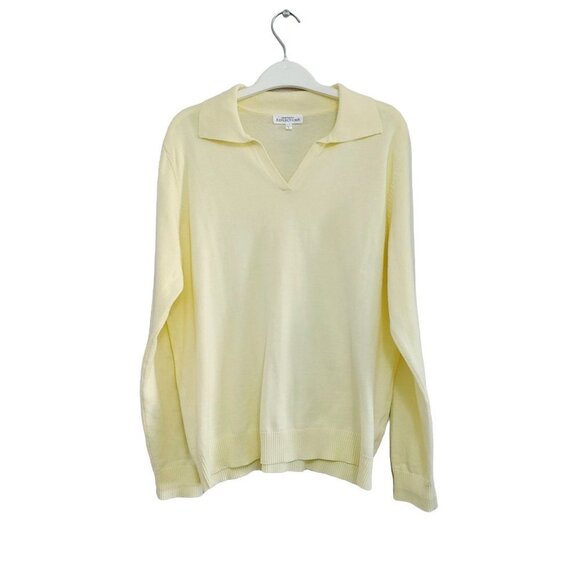 Northern Reflections Women's V Neck Sweater Size Large Yellow Long  Sleeve - Picture 1 of 3